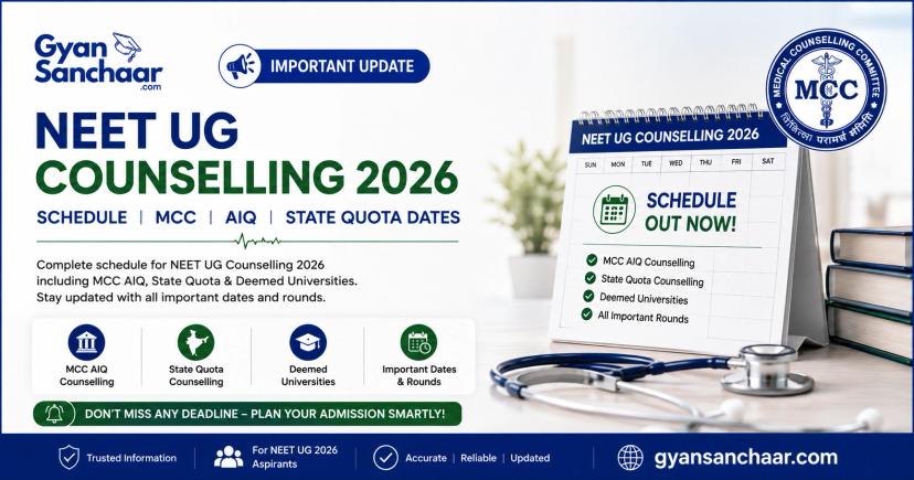 NEET UG Counselling 2026 Schedule: MCC All India Quota and State Quota Dates, Round by Round