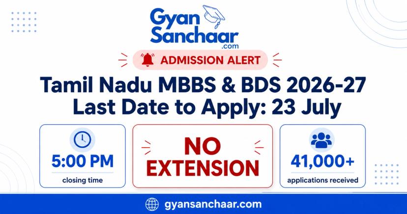 Tamil Nadu MBBS & BDS 2026-27: Applications Closed, Merit List Awaited